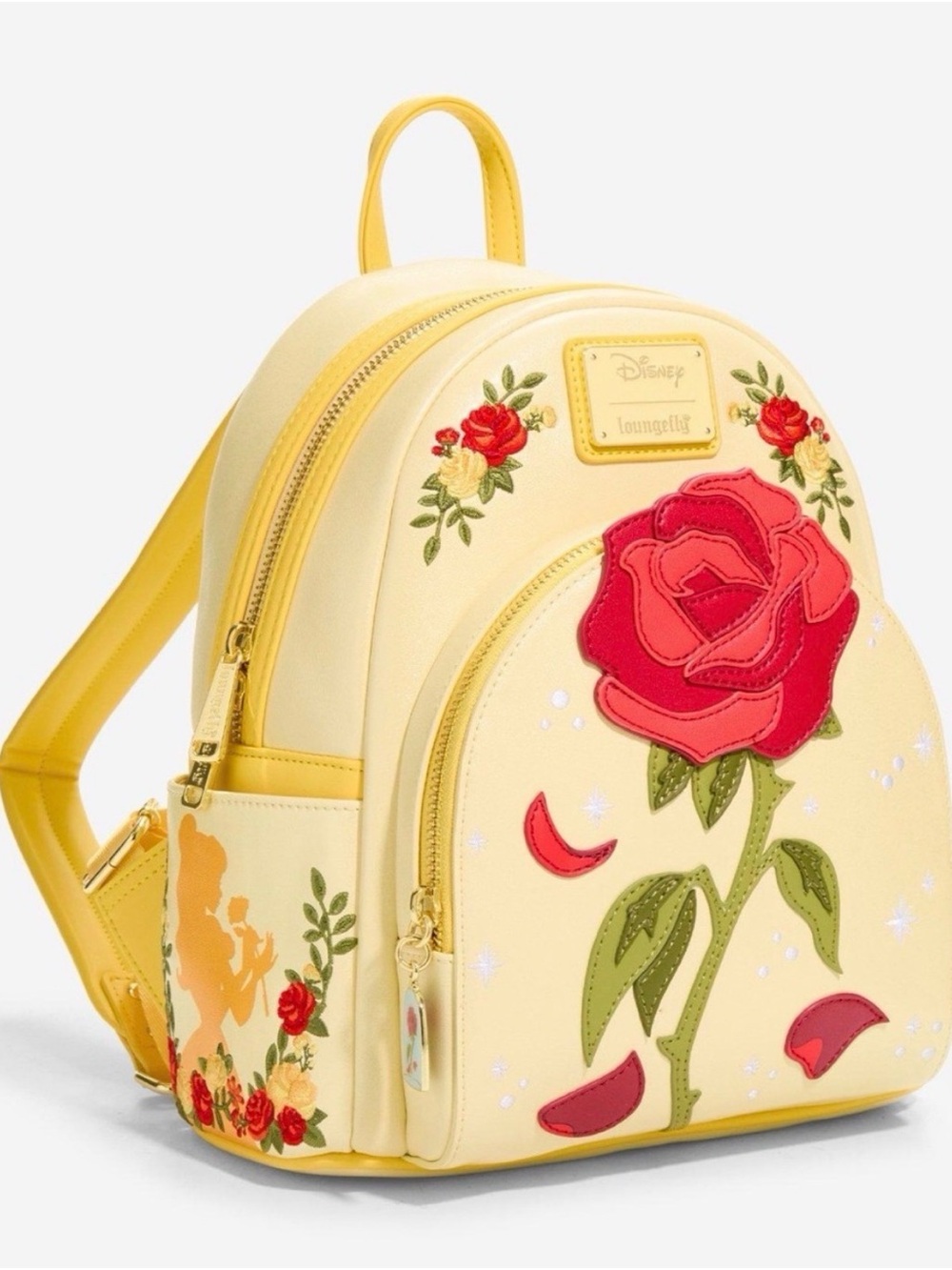 Loungefly Disney Beauty and The Beast Enchanted Rose Shimmer Mini-Backpack - Picture 2 of 10